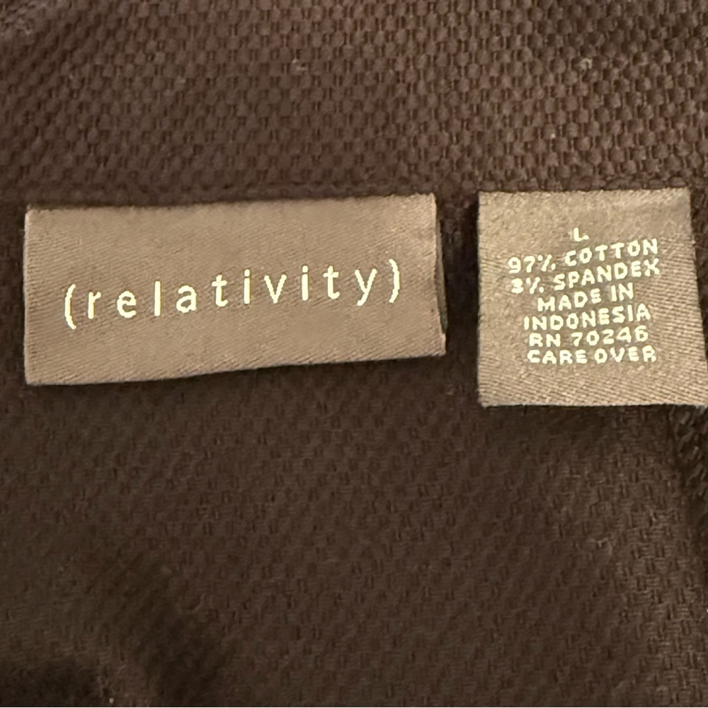 Women's Relativity Black Full Zip Jacket Size-Large Pockets Cotton/Spandex - Picture 2 of 12
